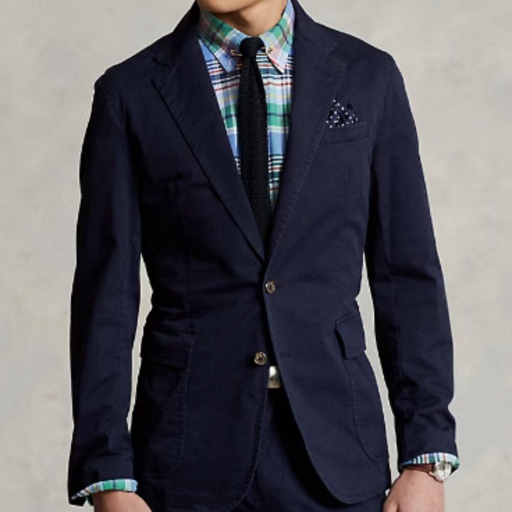 NWT Polo Ralph Lauren Navy Unconstructed Tailored Chino Men's Jacket Size XXL